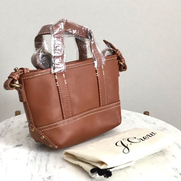 J. CREW Leather Mini Montauk Tote Bag New - Picture 8 of 14